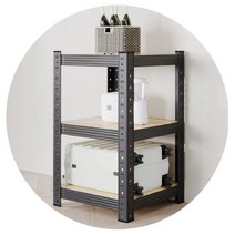 철제 조립이 쉬운 스틸 3단 선반(블랙) 40x30x88cm 진열대