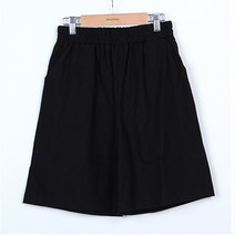 빼빼 여성용 밴딩 포켓 린넨 4부 반바지