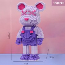 나노블럭 미니블록 레고 베어브릭 선물 키덜트, 진한 보라색 곰 8995