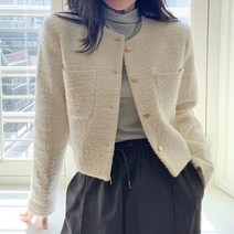 캐주얼 올 매치 긴 소매 트위드 겉옷 가을여성자켓