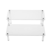 5단 계단식 신발장 계단식 오름차순 물품보관대 전시특수대 사다리꼴 피규어 진열대, 2계층, 아크릴, 2계층