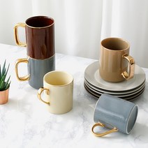 에크렌 골드 머그컵 4color, 그레이블루-머그 300ml, 1개