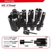 레이저 타일커팅기 레이저 용접 비트 드라이 다이아몬드 드릴링 코어 홀 톱 커터 하드 스톤 화강암 대리, 19 58mm 5 8