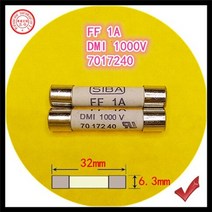 멀티미터 퓨즈 6.3x32mm ff 315ma 500ma 600ma 1a 1.6a 2a dmi 1000v 7017240 세라믹 퓨즈 튜브, 800mA, 100개