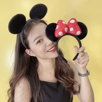 미키머리띠 미니머리띠 마우스 롯데월드 헤어밴드 셀프스튜디오 파티 졸업사진 동물머리띠, 미니(리본O)