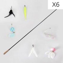 고양이 6P세트 260cm 낚시세트 스트레스해소 토이 반려묘 리필 장난감 대 ghddprjs*7835064dG, 1, 본상품선택