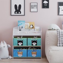 YEAR COLOR 수납장 장난감 정리함 3단, 화이트