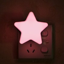 휴대용 LED 조명 EUUS 플러그 황혼 새벽 센서 벽 밤 램프 나비 침실 복도 스탭 110V 220V, 08 Stars pink_02 US 110V