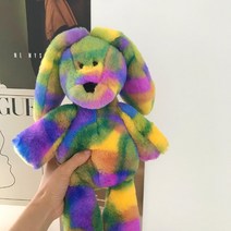 다채로운 곰 토끼 봉제인형 귀여운 생일 선물, 부드러운 귀여운 토끼 약 36cm, 부드러운 밀랍 원단