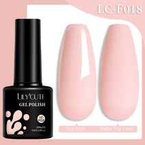 네일아트 LILYCUTE 7ml 베이스 젤 매니큐어 밝은 색상 반영구 흡수 UV LED 강화 네일 아트 닦을 필요 없는 탑 코트, 45 LC-F018