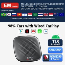무선 차량용 안드로이드 오토 미러링 동글 carlinkit android 11 미니, 32g TF 카드, 11개 32g 4색