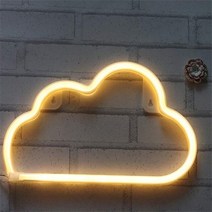 네온 사인 조명 무드등 제작 diy 번개 배터리usb 운영 구름 번개 달 어린이 방 홈 바 선물 장식 감성 파티 라이트 인테리어 집들이, 노란 구름