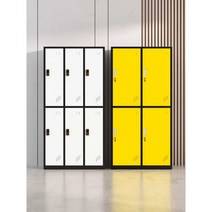 캐비넷 사물함 관물대 미니사물함 철제캐비넷 락커룸 철제, 6  (흰색  노란색 ) 1.4mm