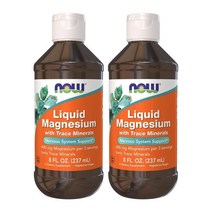 NOW 나우푸드 미량 미네랄로 액체 마그네슘 보충제 8 oz(237 ml) 2병, 237ml