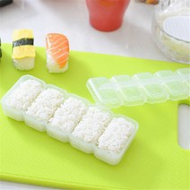 초간단 김밥 초밥 틀 DIY 일본 스시 요리 베이킹 Nigiri 몰드 쌀 공 5 롤 메이커 비 스틱 프레스 벤토 도구, 한개옵션0