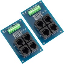 Yddmyo RJ11 RJ12 6P6C 4방향 버스 브레이크 아웃 보드 2개 6핀 터미널 0.4cm(0.15인치) 피치 포함