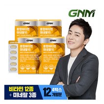[1박스당 3개월분] GNM 종합비타민 미네랄 15 / 멀티비타민 비오틴 아연 엽산 비타민B C D, 4개, 90정