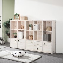 [인테리어 책장/실속구매1위] 파로마 달리 낮은책장 하문서랍형 1200, 핑크화이트