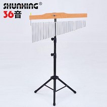 윈드차임 36계음 스탠드 오르프 윈드벨 악기, 실버 블랙브라켓