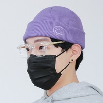 팸드님 골지 남녀공용 숏 비니 이모티콘 스마일 자수 모자