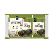 청정원 아침메뉴추천 건강한 올리브유 재래김 도시락 김 반찬 5g 9봉 맛있는 어린이간식 간단한요리 간편식, 2세트
