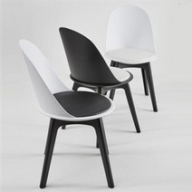 아트박스/꼬모까사 스텔톤-체어(1+1)6종택2, 그레이/블랙(화이트방석)