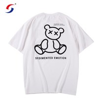 곰 반팔 티셔츠 남성 2022 여름 새로운 느슨한 조수 브랜드 반사 남성 티셔츠