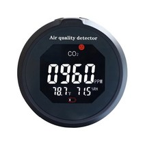 3-In-1 CO2 온도 습도계 CO2 모니터 손바닥 크기 공기질 감지기 온도 습도 대기질 분석기, 01 black