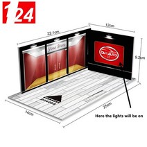 합금 자동차 모델 pvc 차고 diy 장면 다이 캐스트 자동차 모델 디오라마 124 주차장, 지도된 빛을 가진 24b