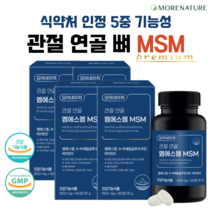 모어네이처 MSM 식이유황 글루코사민 연골 관절 뼈 건강 식약처인정 트리플케어, 4개(4개월분)