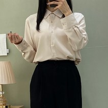 여성용 루즈핏 찰랑 스판 링클프리 셔츠 5col