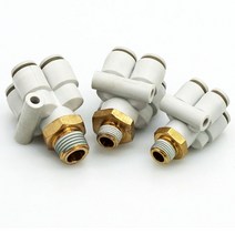 1PC 1/8 1/4 수나사 4 출력 공압 SMC 커넥터 KB2UD/KQ2UD04-01S/04-02S/06-01S/06-02S 파이프 피팅 OD 4mm 및 6mm, [02] 4 outputs OD 6mm, [02] 14