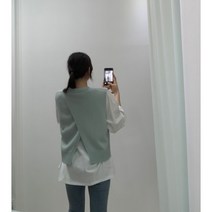 (3컬러) 어뉴 뒷트임 니트조끼
