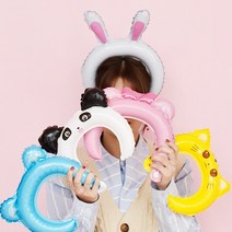 돌잔치 생일파티 홈파티 귀여운 동물 풍선 머리띠, 젖소