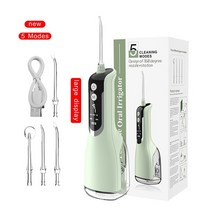 휴대용 구강세정기구강 세척기 USB C 타입 충전식 물 치실 휴대용 치과 워터픽 제트 300ml 치아, 07 S12 Green