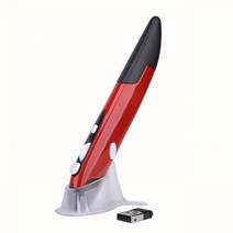 무선 무소음 게이밍 버티컬 마우스 펜 2.4G USB 옵티컬 발표용 조절 가능 1600DPI 4키 미니 마우스 태블릿 노트북 PC 데스크탑 스마트 TV 박스 용, CHINA, 빨간