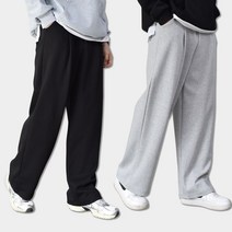 클래식엔터 남자 원턱 와이드 밴딩 간절기 트레이닝 팬츠 2color