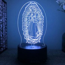 예수 3d led 램프 침실 야간 조명 액션 기독교 그림 아바타 성경 축복 처녀 방 장식 선물 루스, 05+Crack base 7colours