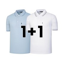 1+1 나인앤나인 쿨론 단추 카라 반팔 티셔츠 (2장세트)