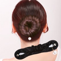 진주 똥머리 만들기 헤어밴드 올림머리 스틱 만두머리 끈, 사이즈-대(a)