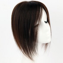 [W2016] 인모100% 불파트 탑피스 원형 가르마형 탈모 정수리 부분가발, 가르마형(8x11/35cm)-자연검정, 1개