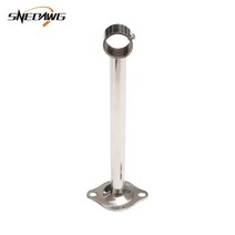 스테인레스 스틸 플랜지 파이프 브래킷 2 개 25/32mm 튜브 100/200/300/400mm 벽걸이 천 랙, 08 D32 H100mm