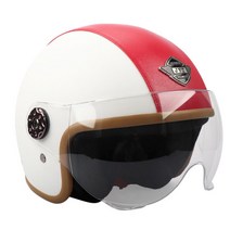 Vkkn 클래식 오픈페이스 오토바이 헬멧 남녀공용, 브라운