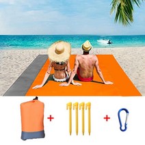 가성비 200x210CM 비치 매트 방수 담요 휴대용 피크닉 캠핑 지상 타월 카펫 러그, [01] 200X140CM, [05] B-Orange