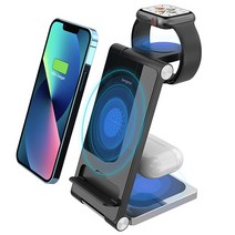 아이엔조이 3in1 멀티 무선 충전기 패드 INJ300, 블랙