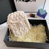 코바늘 핸드폰 가방 뜨기 diy 망스티치 손뜨개 네트백, 1코바늘폰가방-블랙