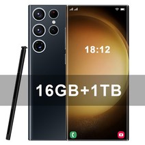 휴대폰소독기 S23 울트라 스마트폰 7.3 인치 16GB 1TB 안드로이드 휴대폰 8000mAh 48MP 100MP 5G 네, 한개옵션1, 07 Black 16GB 1TB