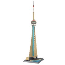 세계 랜드마크 건축물 블럭 토론토 CN 타워 400pcs 레고호환 블럭 받침 포함 풀박스