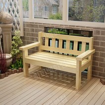 2인 다양한 색상 예쁜 나무 벤치 홈 발코니 정원 테라스 의자 싱글 더블 소파, 길이100너비50높음80통나무색상