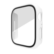 애플워치 7 6 5 4 3 2 1세대 호환 풀커버 강화필름 케이스, 화이트
